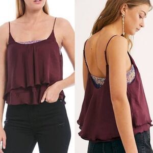 🌟FREE PEOPLE Sequined Plum Turn It On Cami NWT 🌟